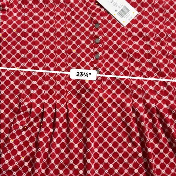 Kim Rogers Red and Cream Geometric Print Top - Picture 5 of 6